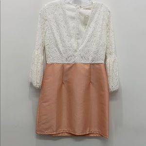 Lace flair sleeve dress